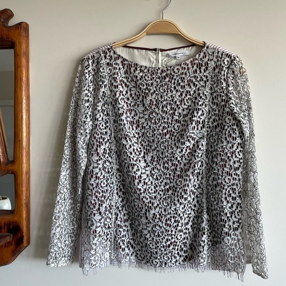 Carven Lace Overlay Shirt - Picture 2 of 5
